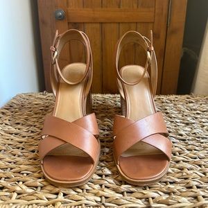 Marc Fisher Leather Block Strappy Heels